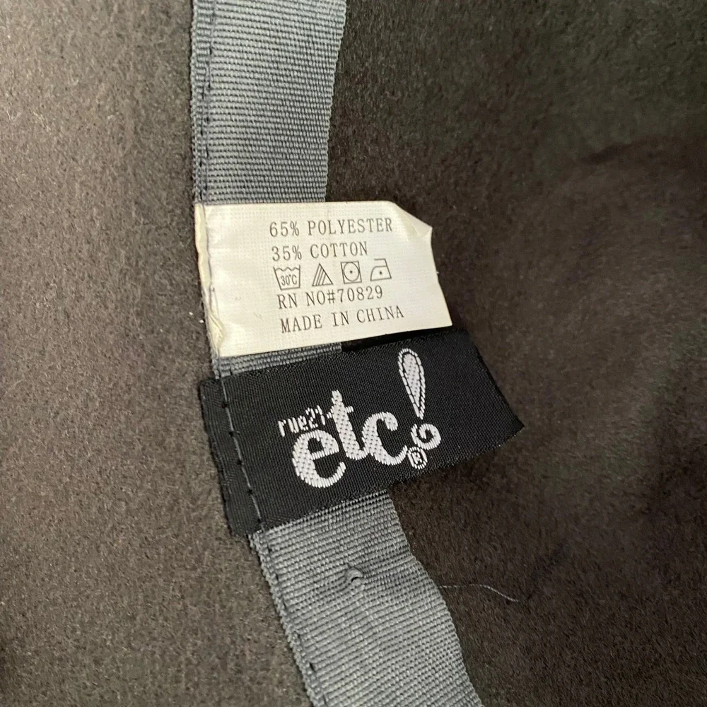 rue21 etc! Floppy Wide Brim Hat Womens OS‎ Charcoal Gray Black Bow Detail
